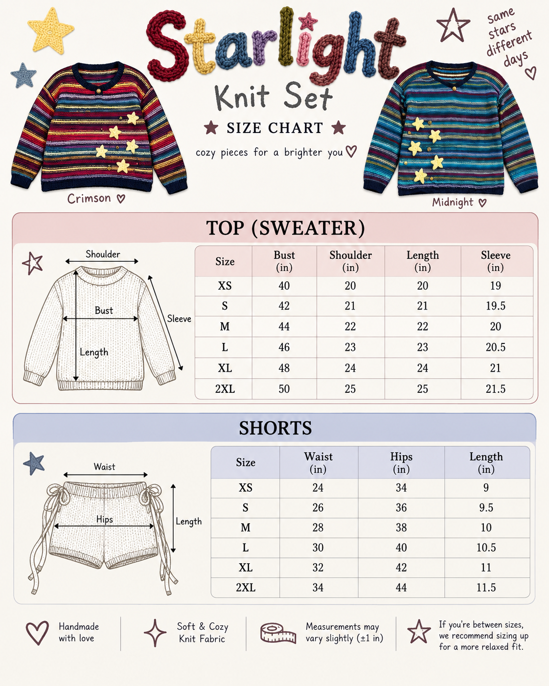 Handmade Starlight Knit Sets